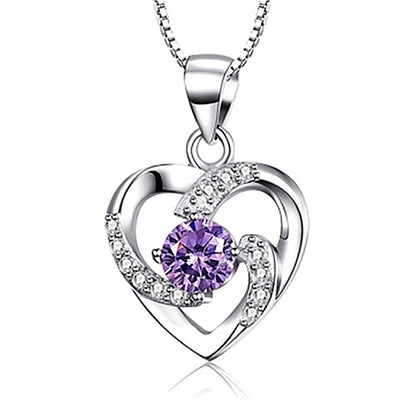 Heart Shaped Zircon Pendant Necklace