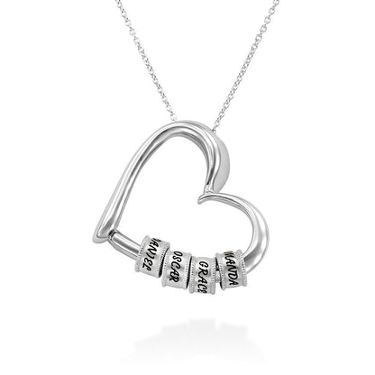 Engraved Heart Pendant Necklace