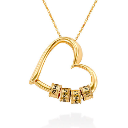 Engraved Heart Pendant Necklace