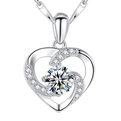 Heart Shaped Zircon Pendant Necklace