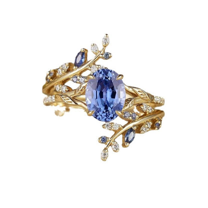 Leaf and Gem Ring