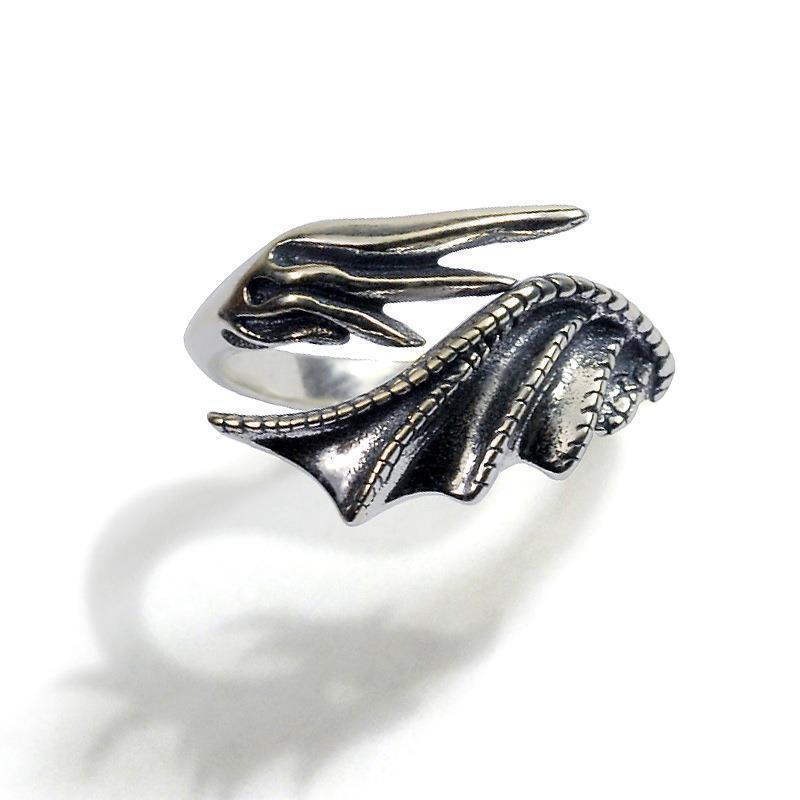 Angel Devil Wings Adjustable Open Ring Vintage Jewelry