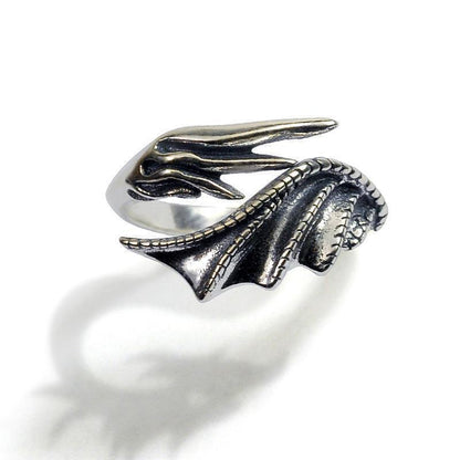 Angel Devil Wings Adjustable Open Ring Vintage Jewelry