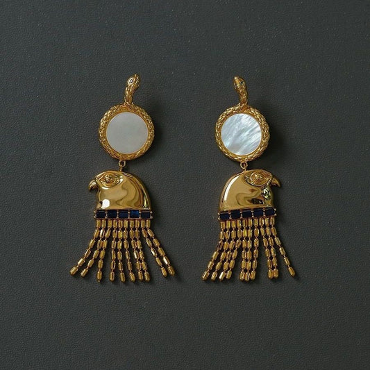 Falcon-head earrings