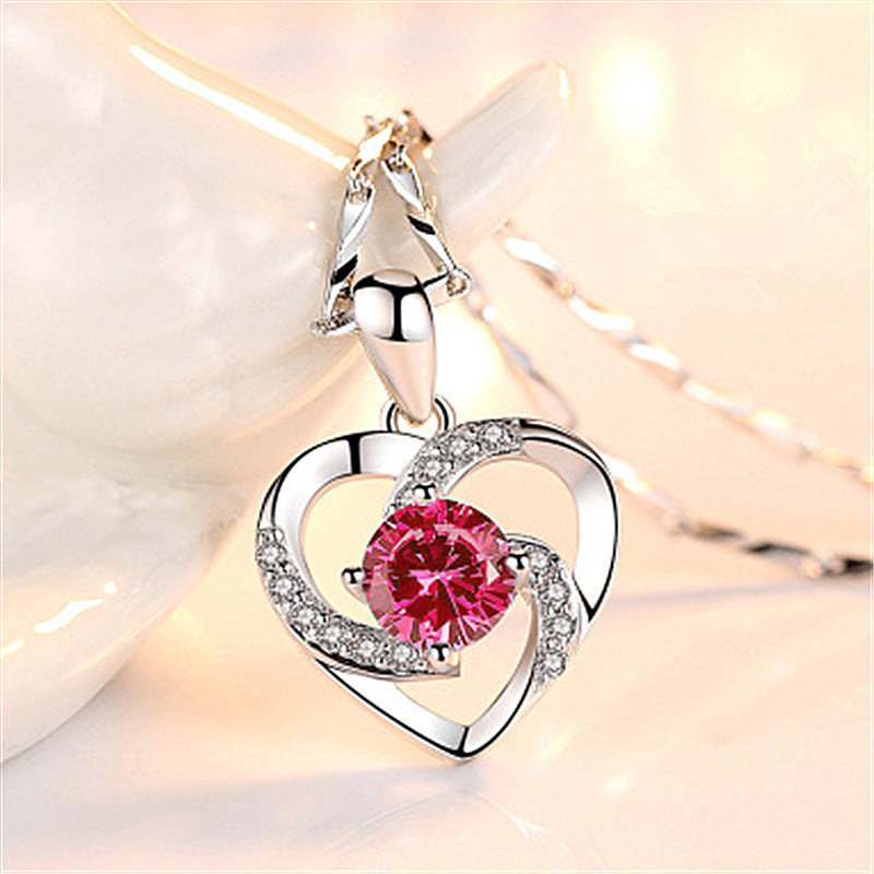 Heart Shaped Zircon Pendant Necklace