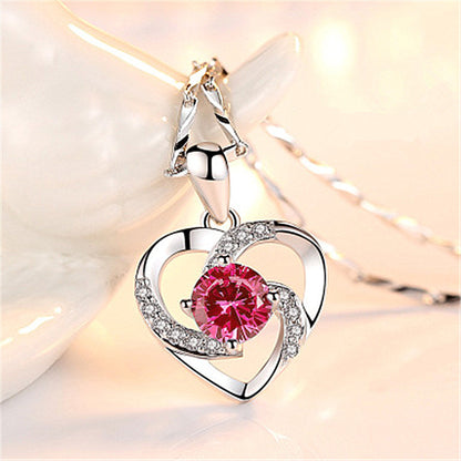 Heart Shaped Zircon Pendant Necklace