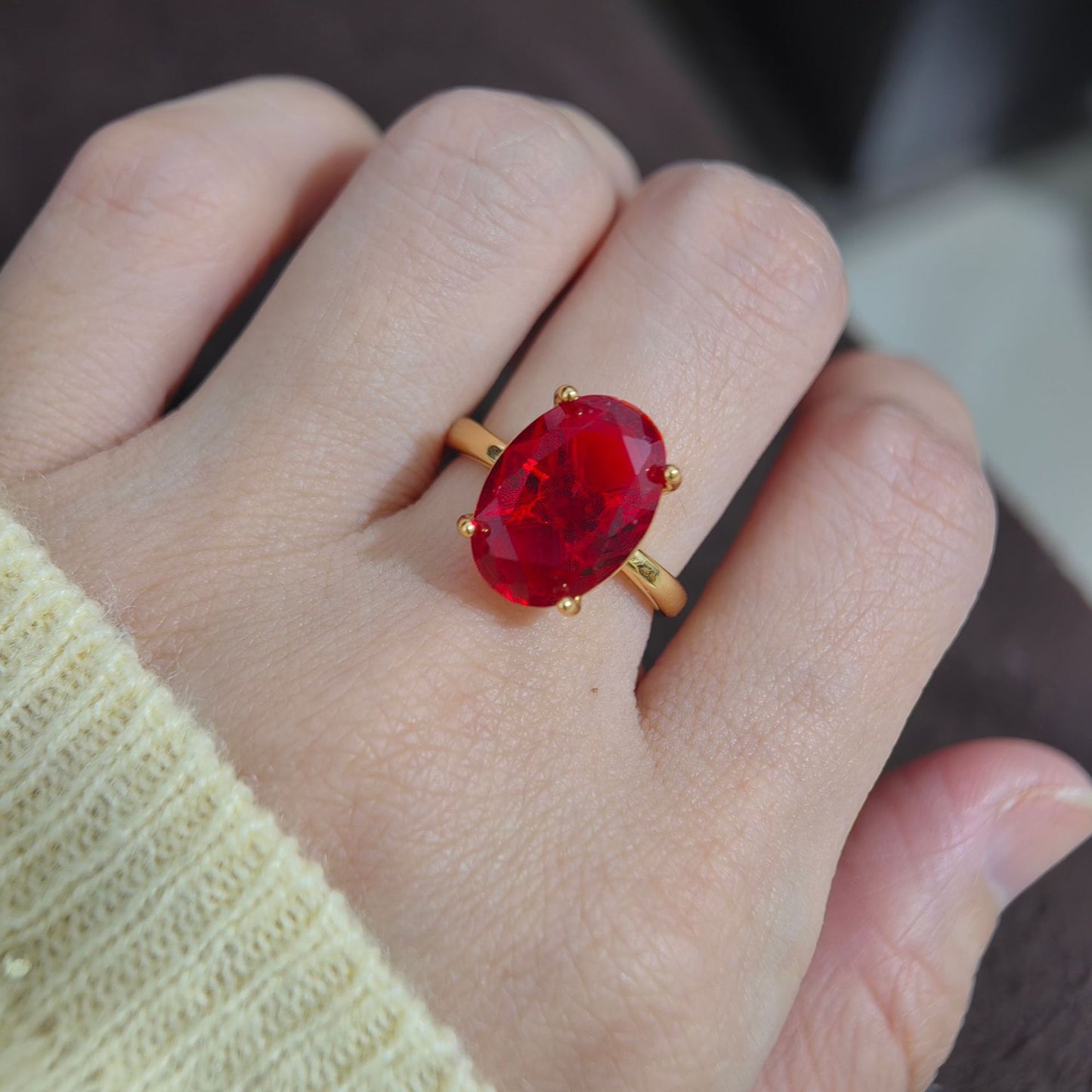 Oval Cut Cubic Zirconia Women Ring