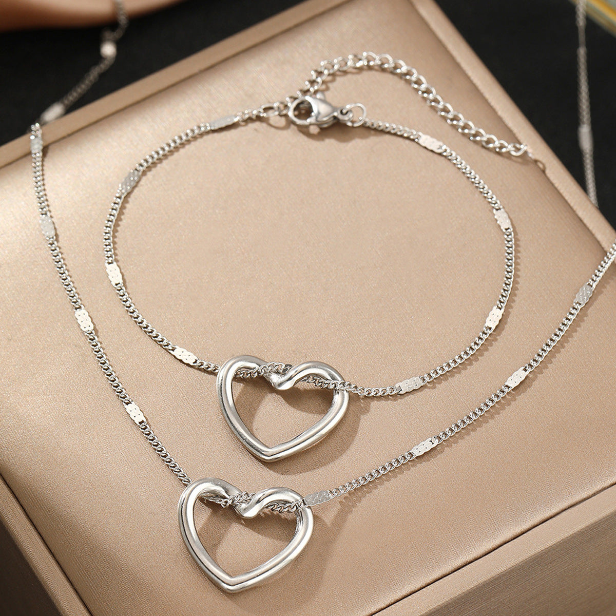 Golden Hearts Bracelet and Necklace