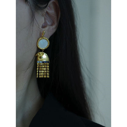 Falcon-head earrings