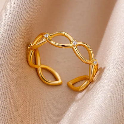 Stainless Steel Rings for Women Aesthetic Heart Gold Color Wedding Ring Vintage Waterproof Wedding Jewelry Prom Accessories Gift