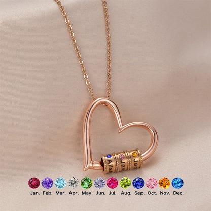Engraved Heart Pendant Necklace