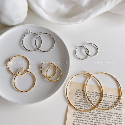Hoop Earrings with 925 Silver Needle