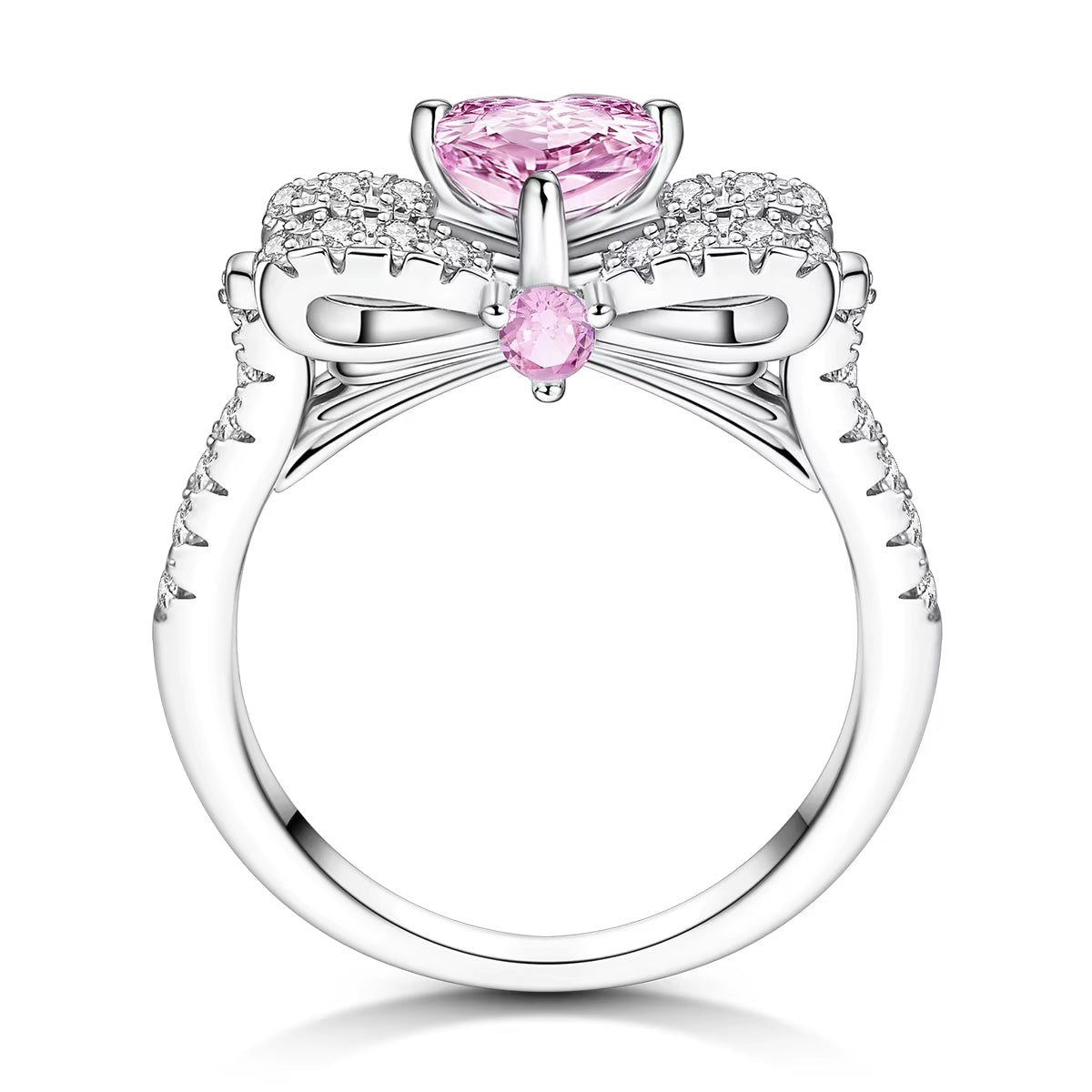 Women Silver Finger Rings for Women Original 925 Sterling Silver Cocktail Ring Geometric Cubic Zircon Heart Wedding Jewelry