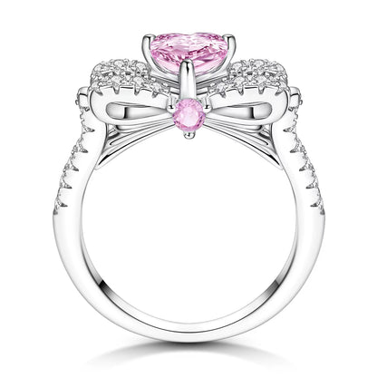 Women Silver Finger Rings for Women Original 925 Sterling Silver Cocktail Ring Geometric Cubic Zircon Heart Wedding Jewelry