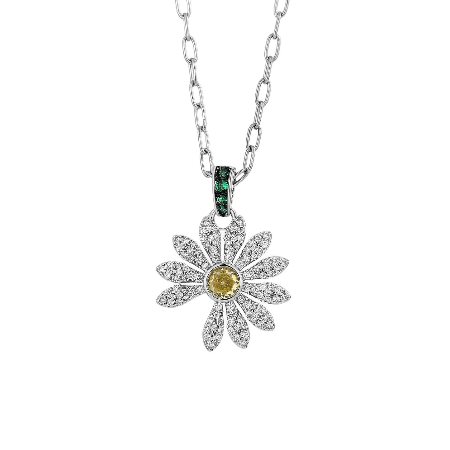 Daisy Diamond Pendant Necklace