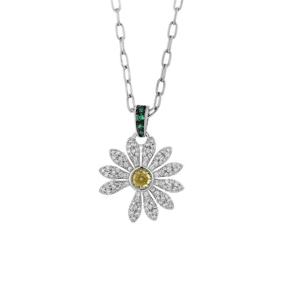 Daisy Diamond Pendant Necklace
