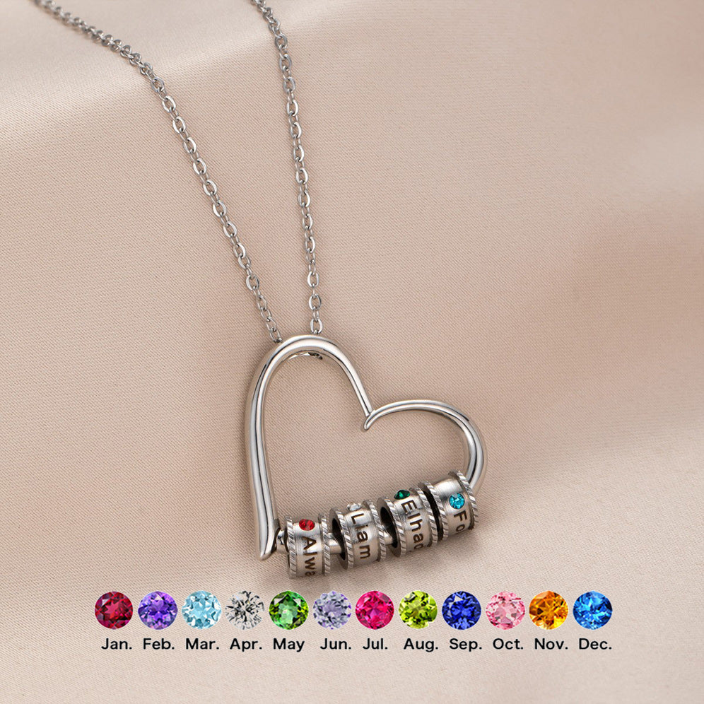 Engraved Heart Pendant Necklace