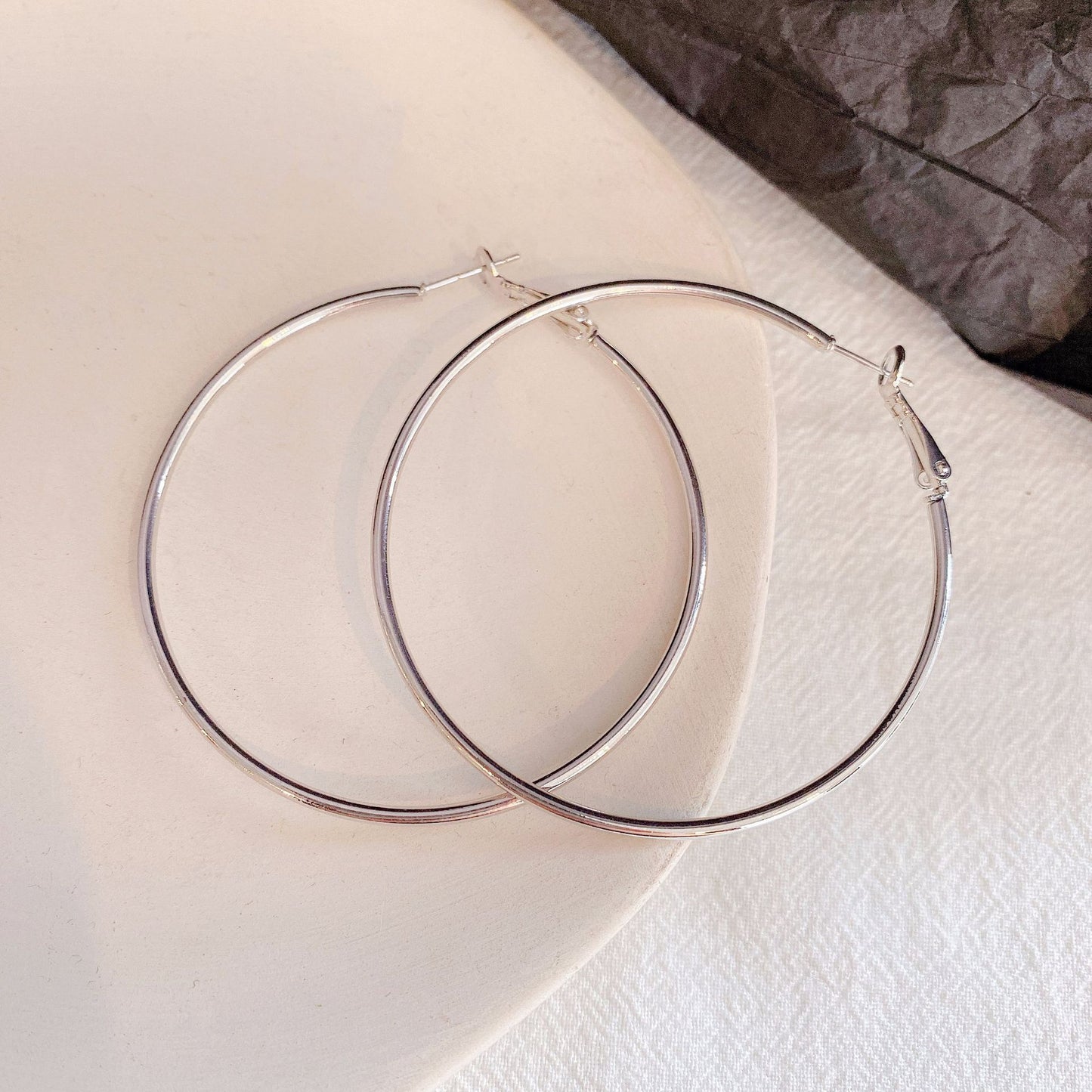 Hoop Earrings with 925 Silver Needle