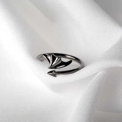 Angel Devil Wings Adjustable Open Ring Vintage Jewelry