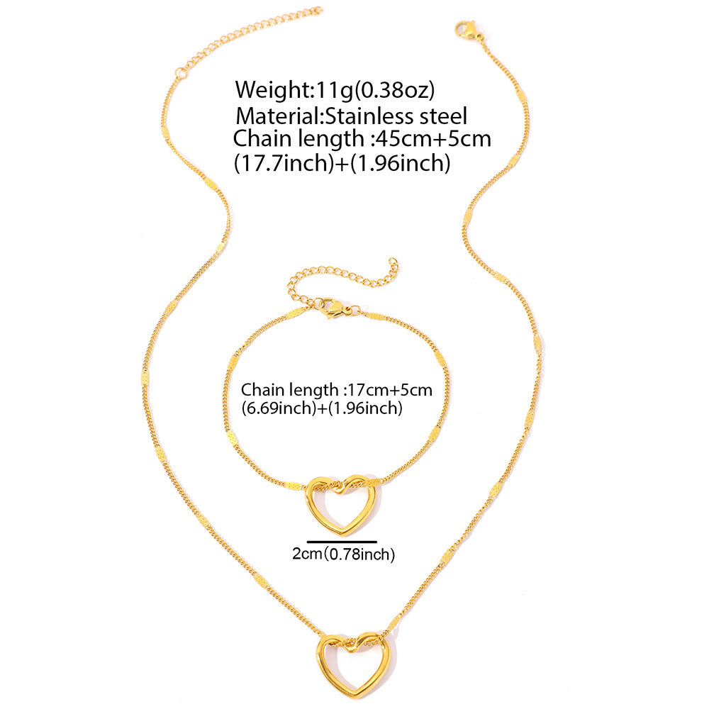 Golden Hearts Bracelet and Necklace