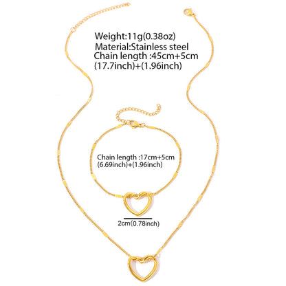 Golden Hearts Bracelet and Necklace